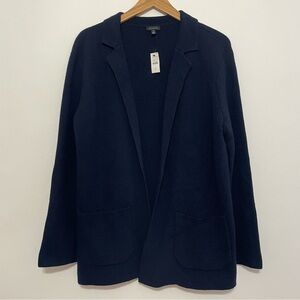 NWT Talbots Women's Notch Collar Sweater Blazer Navy Size Small
